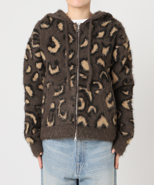 JOINT WORKS（ジョイントワークス）の「フェザーヤーンZIPフーディ（ニット/セーター・レディース・チャコールグレー/ブラウン・FREE）」の18枚目の写真