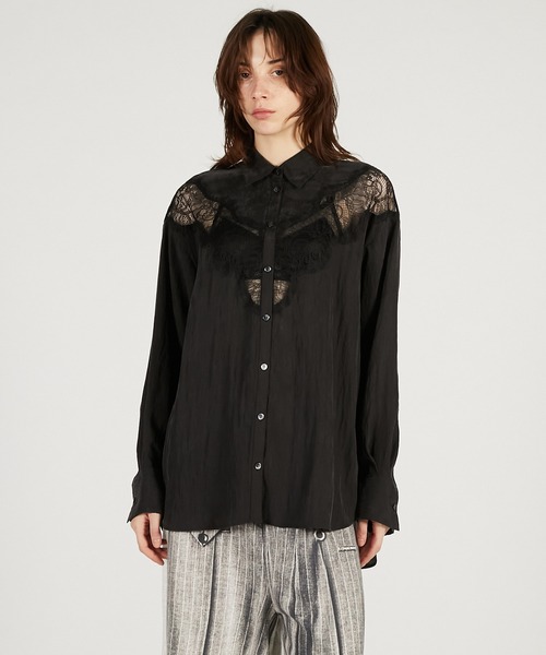 PRANK PROJECT（プランクプロジェクト）の「【2026Spring Pre-Order】レースコンビシャツ / Lace Combination Dress（シャツ/ブラウス・レディース・ブラック/マルチ/ホワイト・FREE）」の2枚目の写真