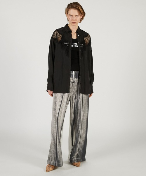 PRANK PROJECT（プランクプロジェクト）の「【2026Spring Pre-Order】レースコンビシャツ / Lace Combination Dress（シャツ/ブラウス・レディース・ブラック/マルチ/ホワイト・FREE）」の7枚目の写真