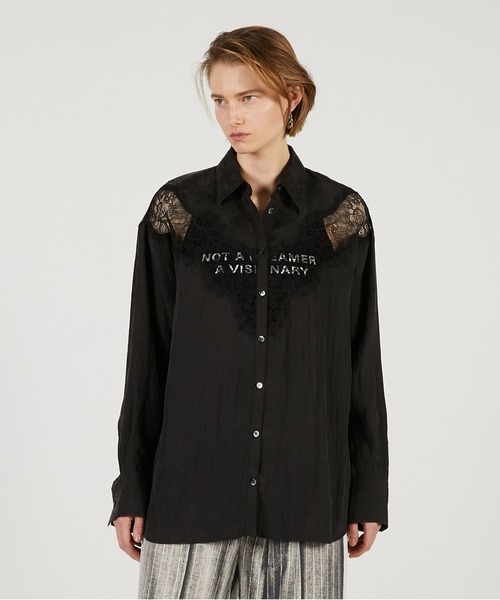 PRANK PROJECT（プランクプロジェクト）の「【2026Spring Pre-Order】レースコンビシャツ / Lace Combination Dress（シャツ/ブラウス・レディース・ブラック/マルチ/ホワイト・FREE）」の14枚目の写真