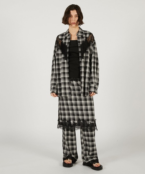 PRANK PROJECT（プランクプロジェクト）の「【2026Spring Pre-Order】レースコンビシャツ / Lace Combination Dress（シャツ/ブラウス・レディース・ブラック/マルチ/ホワイト・FREE）」の9枚目の写真