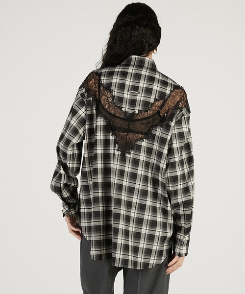 PRANK PROJECT（プランクプロジェクト）の「【2026Spring Pre-Order】レースコンビシャツ / Lace Combination Dress（シャツ/ブラウス・レディース・ブラック/マルチ/ホワイト・FREE）」の21枚目の写真