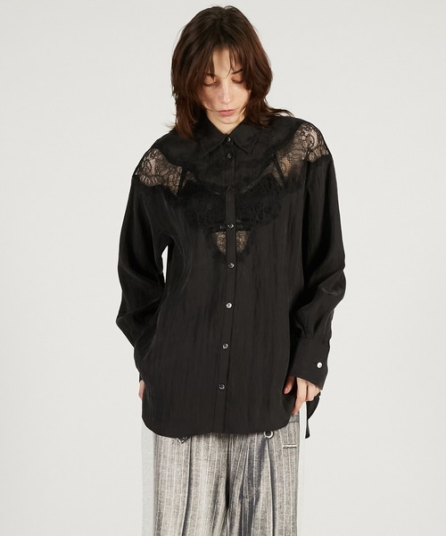 PRANK PROJECT（プランクプロジェクト）の「【2026Spring Pre-Order】レースコンビシャツ / Lace Combination Dress（シャツ/ブラウス・レディース・ブラック/マルチ/ホワイト・FREE）」の15枚目の写真