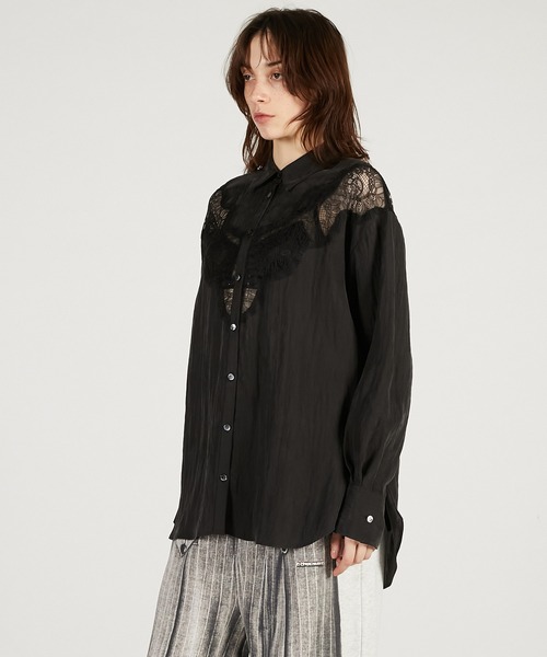 PRANK PROJECT（プランクプロジェクト）の「【2026Spring Pre-Order】レースコンビシャツ / Lace Combination Dress（シャツ/ブラウス・レディース・ブラック/マルチ/ホワイト・FREE）」の16枚目の写真