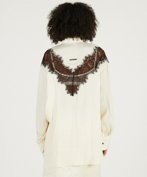 PRANK PROJECT（プランクプロジェクト）の「【2026Spring Pre-Order】レースコンビシャツ / Lace Combination Dress（シャツ/ブラウス・レディース・ブラック/マルチ/ホワイト・FREE）」の12枚目の写真