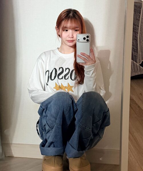 COSO（コソ）の「スタークラックロングスリーブ長袖(ホワイト)（Tシャツ/カットソー・レディース・ホワイト・MEDIUM/LARGE）」の9枚目の写真