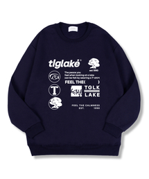 エレメンツオーバーサイズ特別裏毛マンツーマンTシャツネイビー