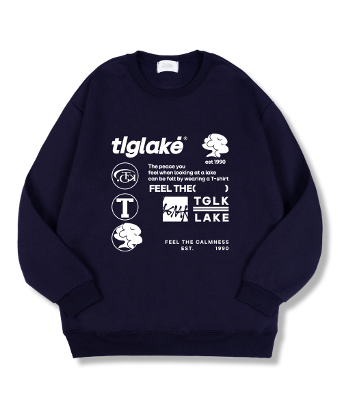 TI.GLAKE(ティーグレイク)の「エレメンツオーバーサイズ特別裏毛マンツーマンTシャツネイビー(スウェット・レディース・その他・MEDIUM/LARGE/X-LARGE/XX-LARGE)」の1枚目の写真