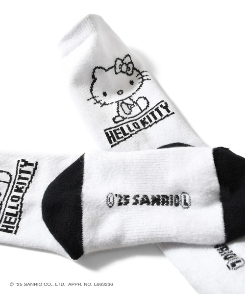 sanrio（サンリオ）の「サンリオキャラクターズ × ホームゲーム [HOMEGAME] - ハローキティー ソックス 靴下 [HELLO KITTY HOMEGAME SOCKS HG251702]（ソックス/靴下・レディース・ホワイト・23-25cm）」の2枚目の写真