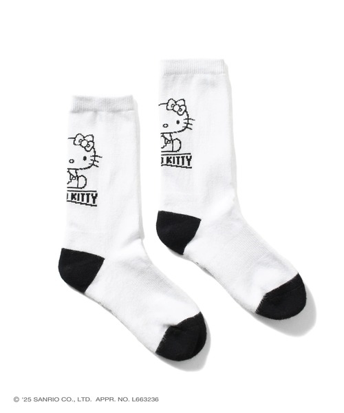 sanrio（サンリオ）の「サンリオキャラクターズ × ホームゲーム [HOMEGAME] - ハローキティー ソックス 靴下 [HELLO KITTY HOMEGAME SOCKS HG251702]（ソックス/靴下・レディース・ホワイト・23-25cm）」の3枚目の写真