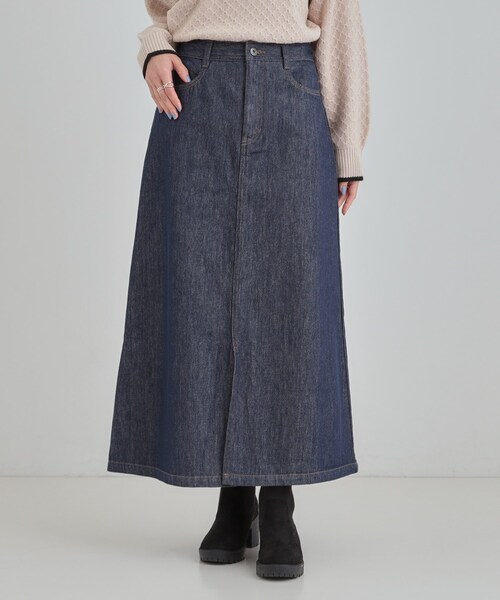 SHOO・LA・RUE(シューラルー)の「【SHOO・LA・RUE DENIM】シンプルだから使いやすい Aラインスカート(デニムスカート・レディース・ネイビー/ブルー・01/02/03/04)」の7枚目の写真