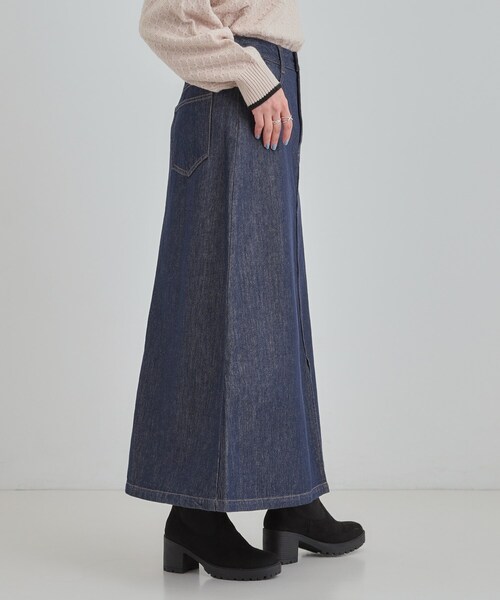 SHOO・LA・RUE(シューラルー)の「【SHOO・LA・RUE DENIM】シンプルだから使いやすい Aラインスカート(デニムスカート・レディース・ネイビー/ブルー・01/02/03/04)」の8枚目の写真