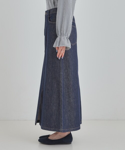 SHOO・LA・RUE(シューラルー)の「【SHOO・LA・RUE DENIM】シンプルだから使いやすい Aラインスカート(デニムスカート・レディース・ネイビー/ブルー・01/02/03/04)」の12枚目の写真