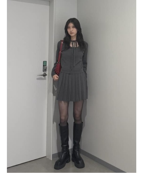 美脚チートブーツ】SQUARE TOE KNEE BOOTS スクエアトゥ ニー ブーツ