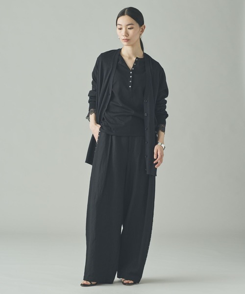 Curensology（カレンソロジー）の「Curensology(カレンソロジー)/ヘンリーレースロングスリーブTシャツ（Tシャツ/カットソー・レディース・ホワイト/ブラック・FREE）」の18枚目の写真