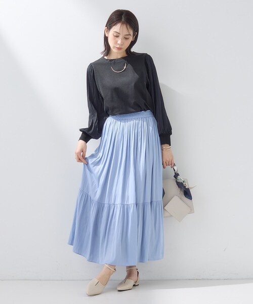 INDIVI（インディヴィ）の「【洗える／華やか】袖プリーツニット（ニット/セーター・レディース・ブラック/ライトブルー/オフホワイト・05/13/15 /38/19）」の10枚目の写真