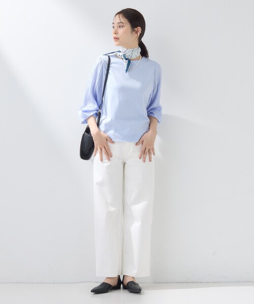 INDIVI（インディヴィ）の「【洗える／華やか】袖プリーツニット（ニット/セーター・レディース・ブラック/ライトブルー/オフホワイト・05/13/15 /38/19）」の14枚目の写真