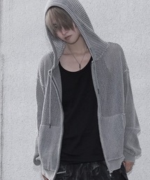 CavariA（キャバリア）の「『CavariA/キャバリア』加工メッシュニットZIPパーカー（パーカー）」