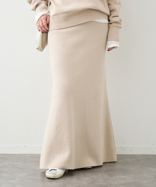 Deuxieme Classe（ドゥーズィエムクラス）の「SMOOTH TOP ロングスカート（スカート・レディース・ライトグレー/ベージュ・38/36）」の2枚目の写真