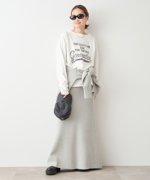 Deuxieme Classe（ドゥーズィエムクラス）の「SMOOTH TOP ロングスカート（スカート・レディース・ライトグレー/ベージュ・38/36）」の4枚目の写真