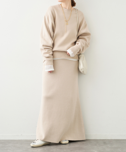 Deuxieme Classe（ドゥーズィエムクラス）の「SMOOTH TOP ロングスカート（スカート・レディース・ライトグレー/ベージュ・38/36）」の8枚目の写真
