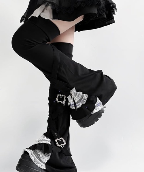 00s 希少 当時物 KERA 編み上げレッグカバー&ボリュームスカート A'GEM/9 × .kom 『AOSPACE』ニーハイレッグカバー インポートセレクト