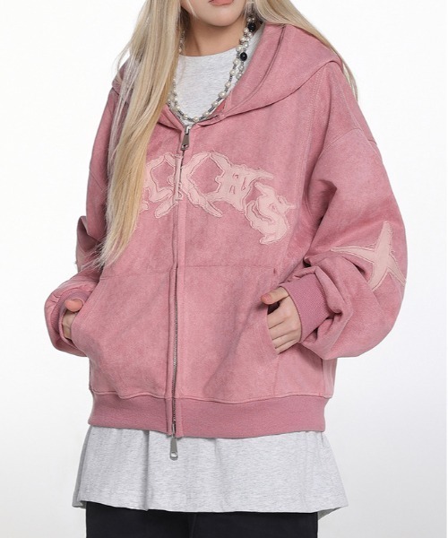 スウェードライクでなめらかタッチ” ストリートジップパーカー