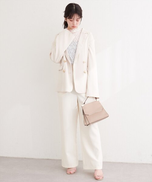 natural couture(ナチュラルクチュール)の「〈osono〉テーラードジャケット(テーラードジャケット・レディース・モカ/オフホワイト/チャコールグレー・FREE)」の15枚目の写真