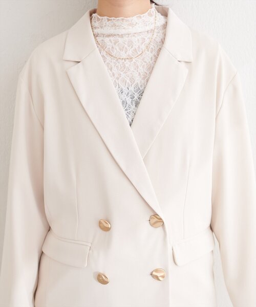 natural couture(ナチュラルクチュール)の「〈osono〉テーラードジャケット(テーラードジャケット・レディース・モカ/オフホワイト/チャコールグレー・FREE)」の22枚目の写真