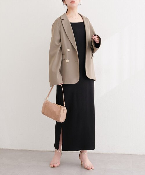 natural couture(ナチュラルクチュール)の「〈osono〉テーラードジャケット(テーラードジャケット・レディース・モカ/オフホワイト/チャコールグレー・FREE)」の10枚目の写真