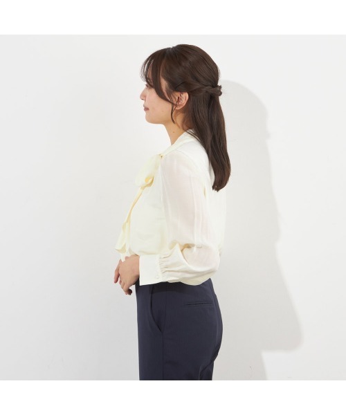 SUIT SELECT（スーツセレクト）の「【SUIT SELECT×Samantha Thavasa】【長袖】リボンブラウス（シャツ/ブラウス・レディース・ブルー/ホワイト/ピンク/ミント/イエロー・SMALL/MEDIUM/LARGE/X-LARGE）」の12枚目の写真