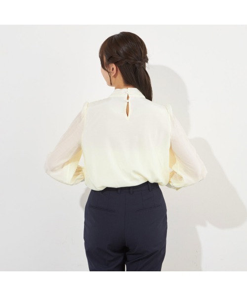 SUIT SELECT（スーツセレクト）の「【SUIT SELECT×Samantha Thavasa】【長袖】リボンブラウス（シャツ/ブラウス・レディース・ブルー/ホワイト/ピンク/ミント/イエロー・SMALL/MEDIUM/LARGE/X-LARGE）」の13枚目の写真