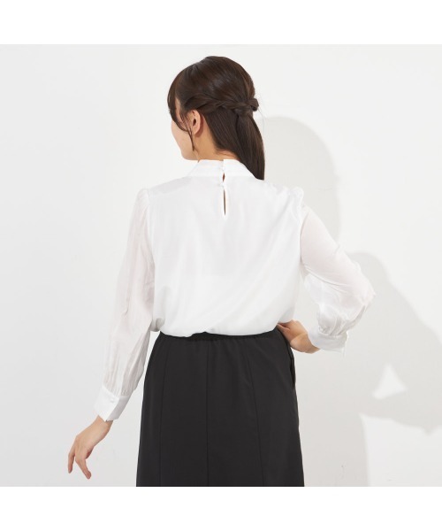 SUIT SELECT（スーツセレクト）の「【SUIT SELECT×Samantha Thavasa】【長袖】リボンブラウス（シャツ/ブラウス・レディース・ブルー/ホワイト/ピンク/ミント/イエロー・SMALL/MEDIUM/LARGE/X-LARGE）」の7枚目の写真