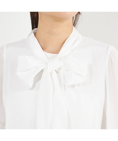 SUIT SELECT（スーツセレクト）の「【SUIT SELECT×Samantha Thavasa】【長袖】リボンブラウス（シャツ/ブラウス・レディース・ブルー/ホワイト/ピンク/ミント/イエロー・SMALL/MEDIUM/LARGE/X-LARGE）」の16枚目の写真