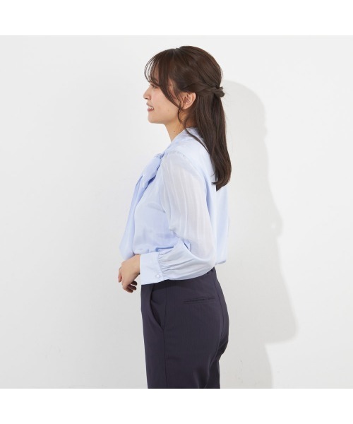 SUIT SELECT（スーツセレクト）の「【SUIT SELECT×Samantha Thavasa】【長袖】リボンブラウス（シャツ/ブラウス・レディース・ブルー/ホワイト/ピンク/ミント/イエロー・SMALL/MEDIUM/LARGE/X-LARGE）」の10枚目の写真