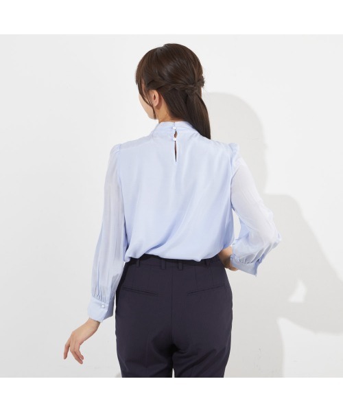 SUIT SELECT（スーツセレクト）の「【SUIT SELECT×Samantha Thavasa】【長袖】リボンブラウス（シャツ/ブラウス・レディース・ブルー/ホワイト/ピンク/ミント/イエロー・SMALL/MEDIUM/LARGE/X-LARGE）」の11枚目の写真