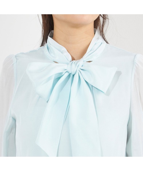 SUIT SELECT（スーツセレクト）の「【SUIT SELECT×Samantha Thavasa】【長袖】リボンブラウス（シャツ/ブラウス・レディース・ブルー/ホワイト/ピンク/ミント/イエロー・SMALL/MEDIUM/LARGE/X-LARGE）」の17枚目の写真
