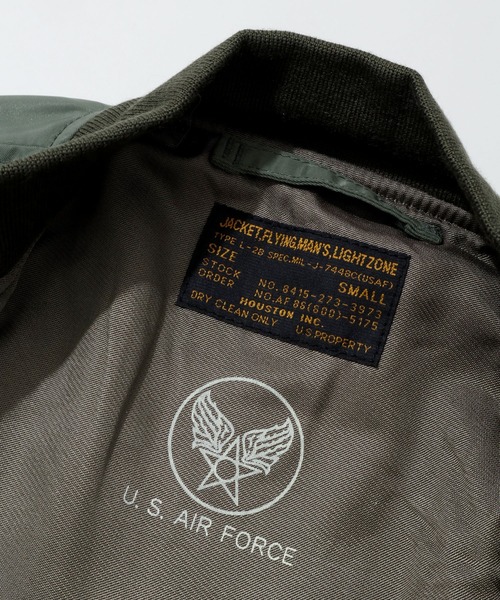 CORPUS TOKYO(コーパス トーキョー)の「【HOUSTON/ヒューストン】L-2B FLIGHT JACKET/フライトジャケット(ミリタリージャケット・メンズ・セージグリーン・36/38/40/42)」の4枚目の写真