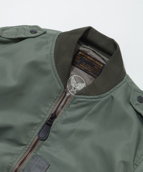 CORPUS TOKYO(コーパス トーキョー)の「【HOUSTON/ヒューストン】L-2B FLIGHT JACKET/フライトジャケット(ミリタリージャケット・メンズ・セージグリーン・36/38/40/42)」の2枚目の写真