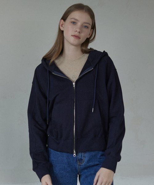 NONLOCAL(ノンローカル)の「Emblem Logo Hood Zip-Up - Navy(パーカー・レディース・その他・FREE)」の1枚目の写真