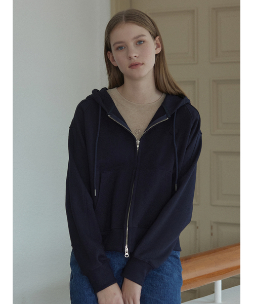 NONLOCAL(ノンローカル)の「Emblem Logo Hood Zip-Up - Navy(パーカー・レディース・その他・FREE)」の2枚目の写真
