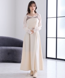 Elishe ニットドッキングティアードワンピース Elishe ワンピース ニットドッキングティアードワンピース : ZOZOTOWN