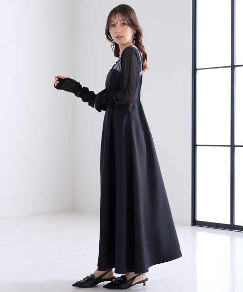 Elishe(エリシェ)の「レイヤードフレアキャミワンピース(ワンピース・レディース・アイボリー系/ブラック系・1/0)」の15枚目の写真