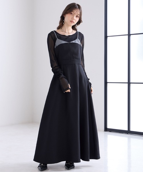 Elishe(エリシェ)の「レイヤードフレアキャミワンピース(ワンピース・レディース・アイボリー系/ブラック系・1/0)」の17枚目の写真