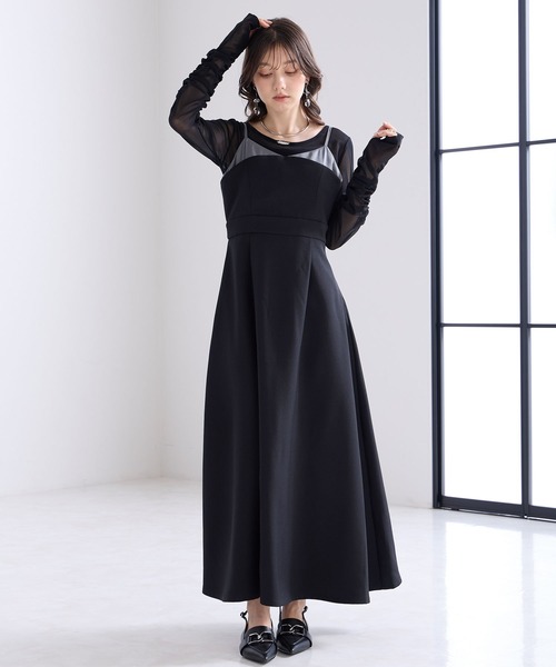 Elishe(エリシェ)の「レイヤードフレアキャミワンピース(ワンピース・レディース・アイボリー系/ブラック系・1/0)」の18枚目の写真