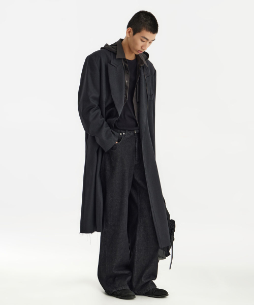 YOUTH(ユース)の「Structured Flared Denim Pants - Washed Black(デニムパンツ・レディース・その他・S/M/L)」の1枚目の写真