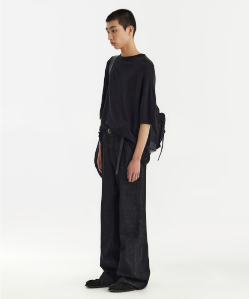 YOUTH(ユース)の「Structured Flared Denim Pants - Washed Black(デニムパンツ・レディース・その他・S/M/L)」の5枚目の写真
