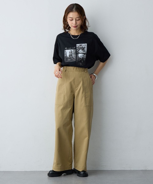 anyfee(エニフィー)の「【anyfee/大きいサイズ】ワイドベイカーパンツ(2026SS)(その他パンツ・レディース・カーキ/ベージュ・LL/5L/3L/4L)」の8枚目の写真