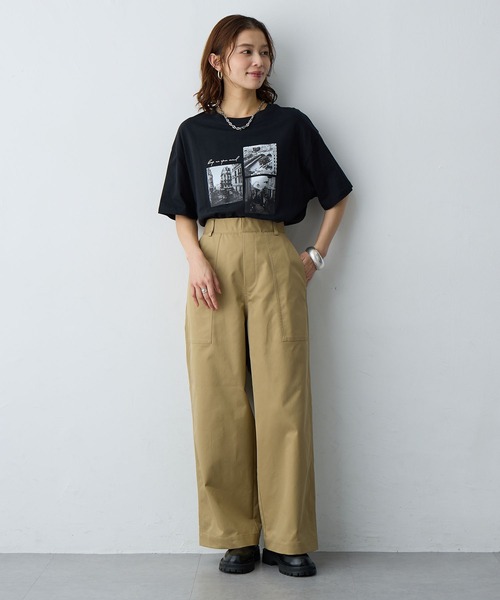 anyfee(エニフィー)の「【anyfee/大きいサイズ】ワイドベイカーパンツ(2026SS)(その他パンツ・レディース・カーキ/ベージュ・LL/5L/3L/4L)」の9枚目の写真