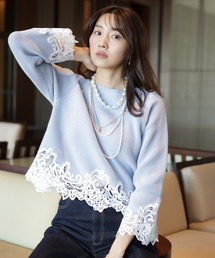 JUSGLITTY | レースヘムニット(ニット/セーター)